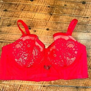 Torrid red lacy bustier 1x pinup girl sexy plus size bra